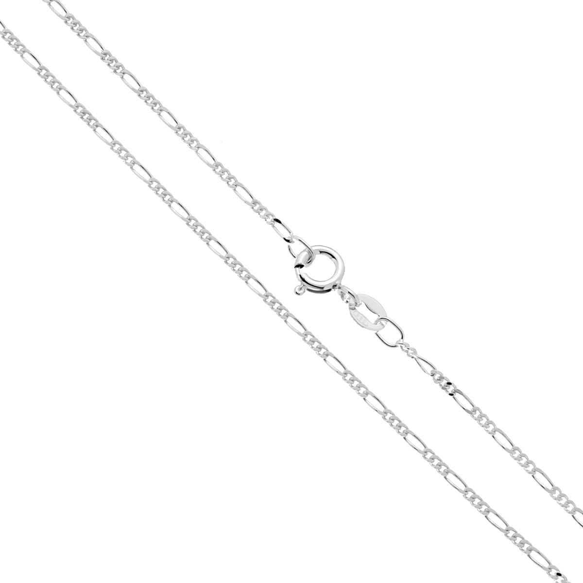 Catena Figaro Diamantata 040 sezione mm 1.4 lunghezza cm 40 in ARGENTO 925