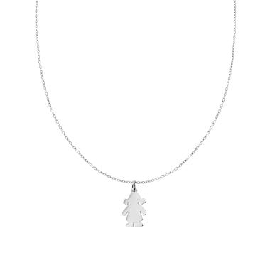 Collana Catena Forzatina con Bimba plain in ACCIAIO