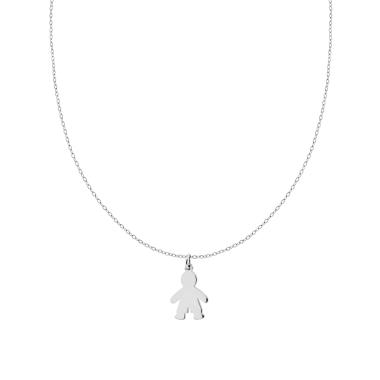 Collana Catena Forzatina con Bimbo plain in ACCIAIO