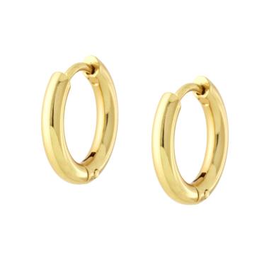 Orecchini Cerchio Scattino mm 15 in ACCIAIO colore Oro