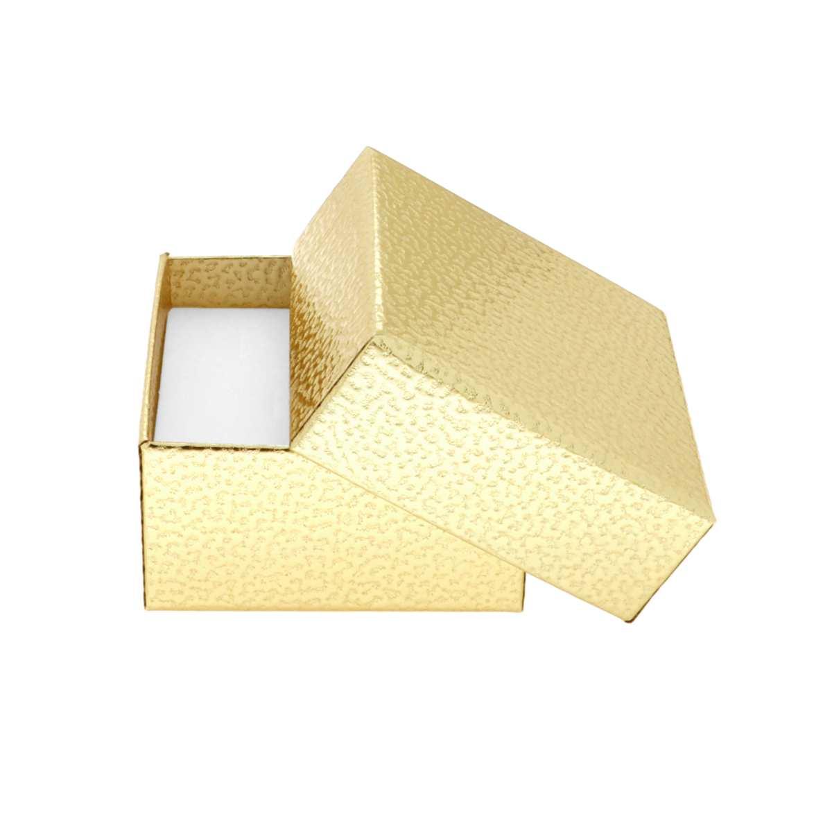 Astuccio multiuso per Gioielli cm 7 x 7 h3,8 colore Oro Glitter con nastro e fiocco Oro con Shopper inclusa