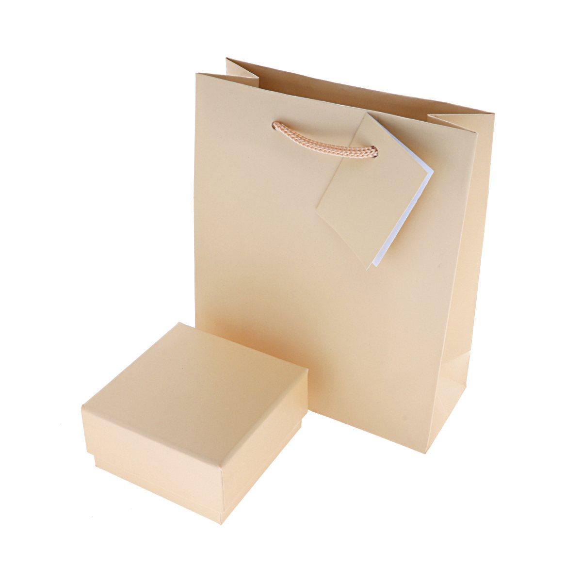 Astuccio multiuso per Gioielli cm 7 x 7 h 3,8 colore Cipria con Shopper inclusa