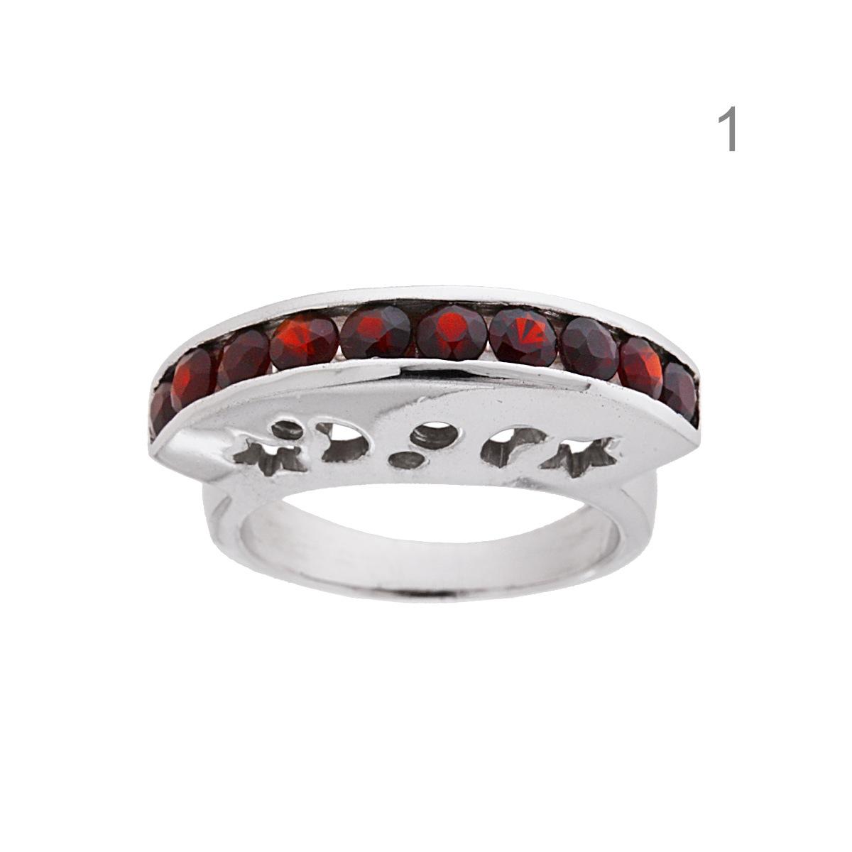 Anello Etnico Veretta con Luna e Stelle e Pietre Naturali in ARGENTO 925