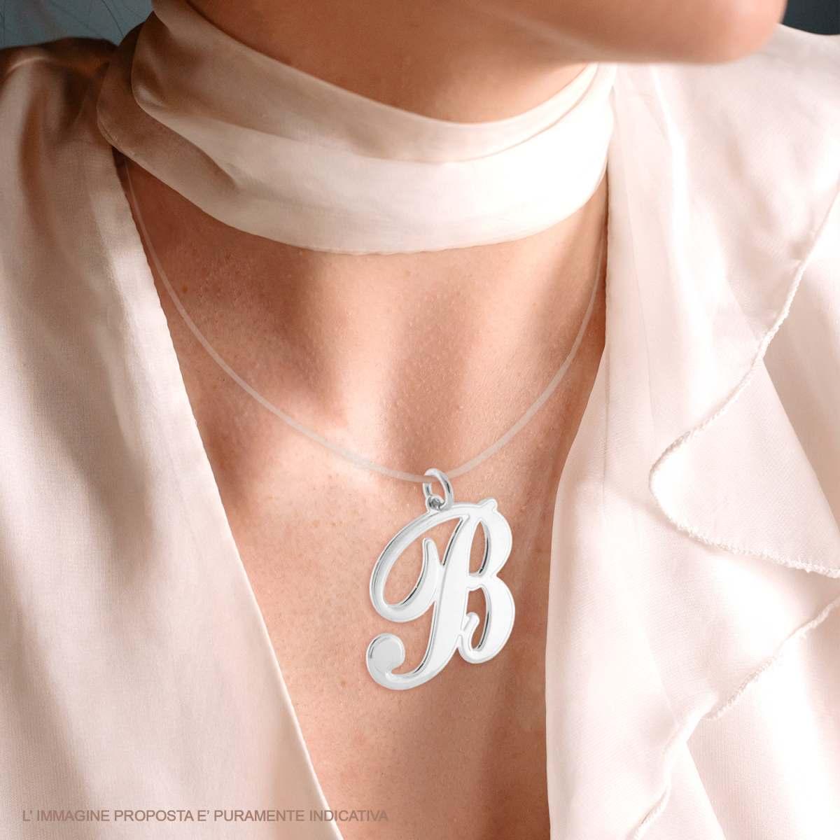 Ciondolo Lettera Iniziale Nome in Corsivo in ACCIAIO