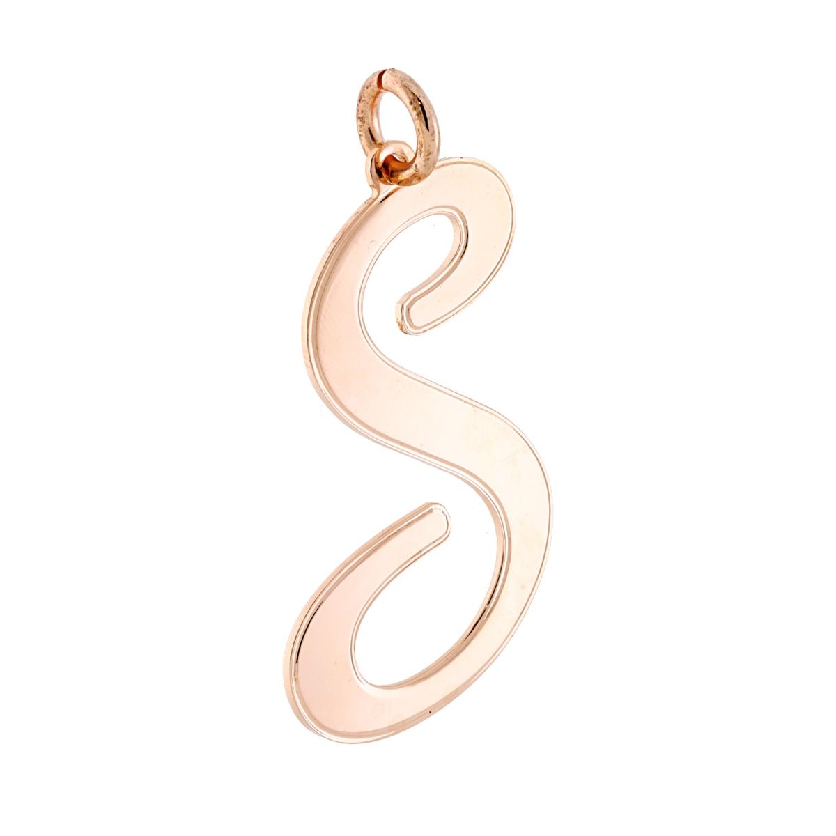 Ciondolo Lettera Iniziale Nome in Corsivo in ACCIAIO colore Rosa