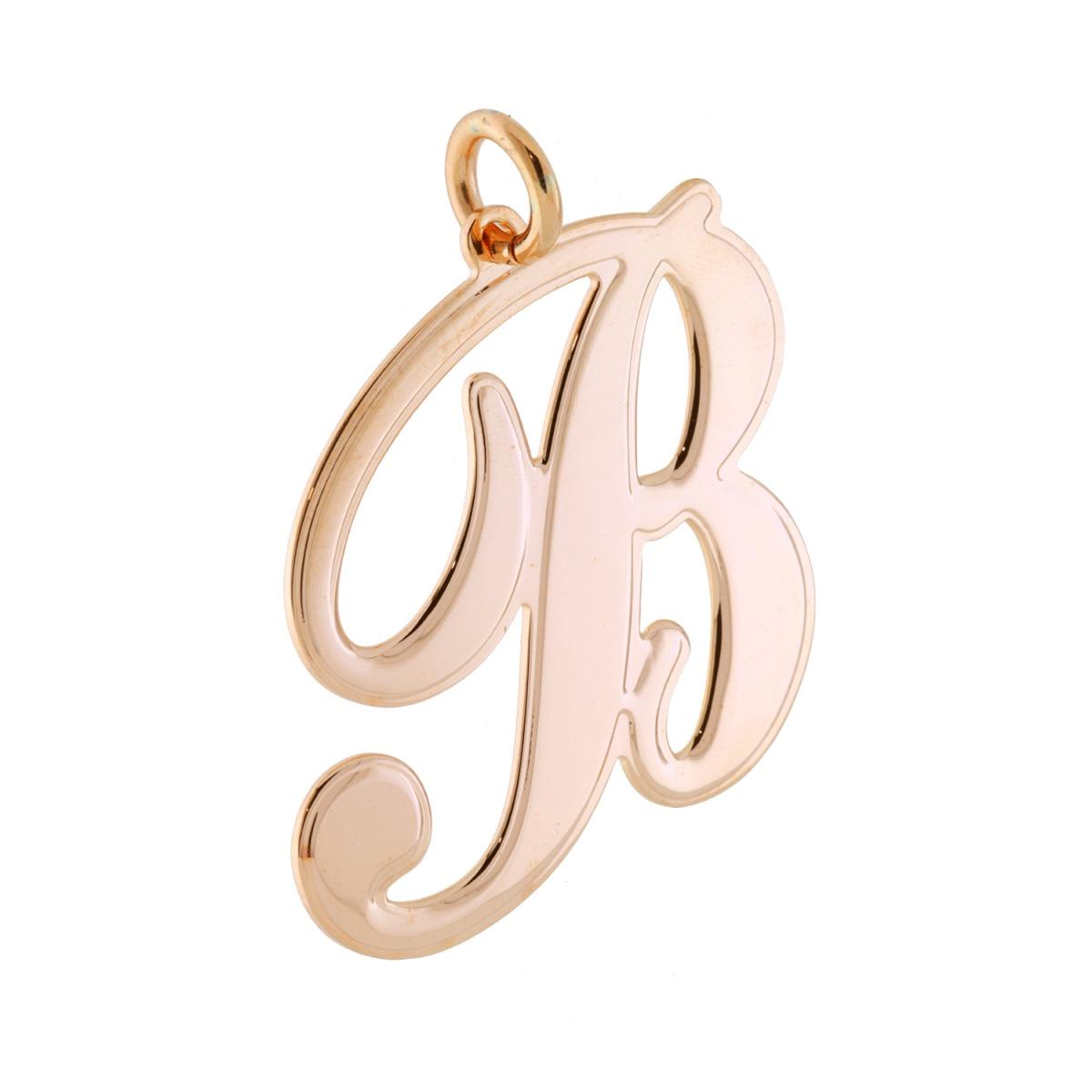 Ciondolo Lettera Iniziale Nome in Corsivo in ACCIAIO colore Rosa