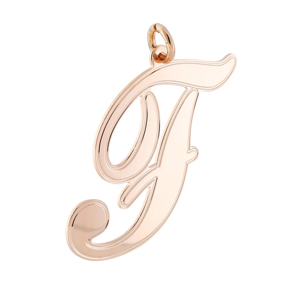Ciondolo Lettera Iniziale Nome in Corsivo in ACCIAIO colore Rosa