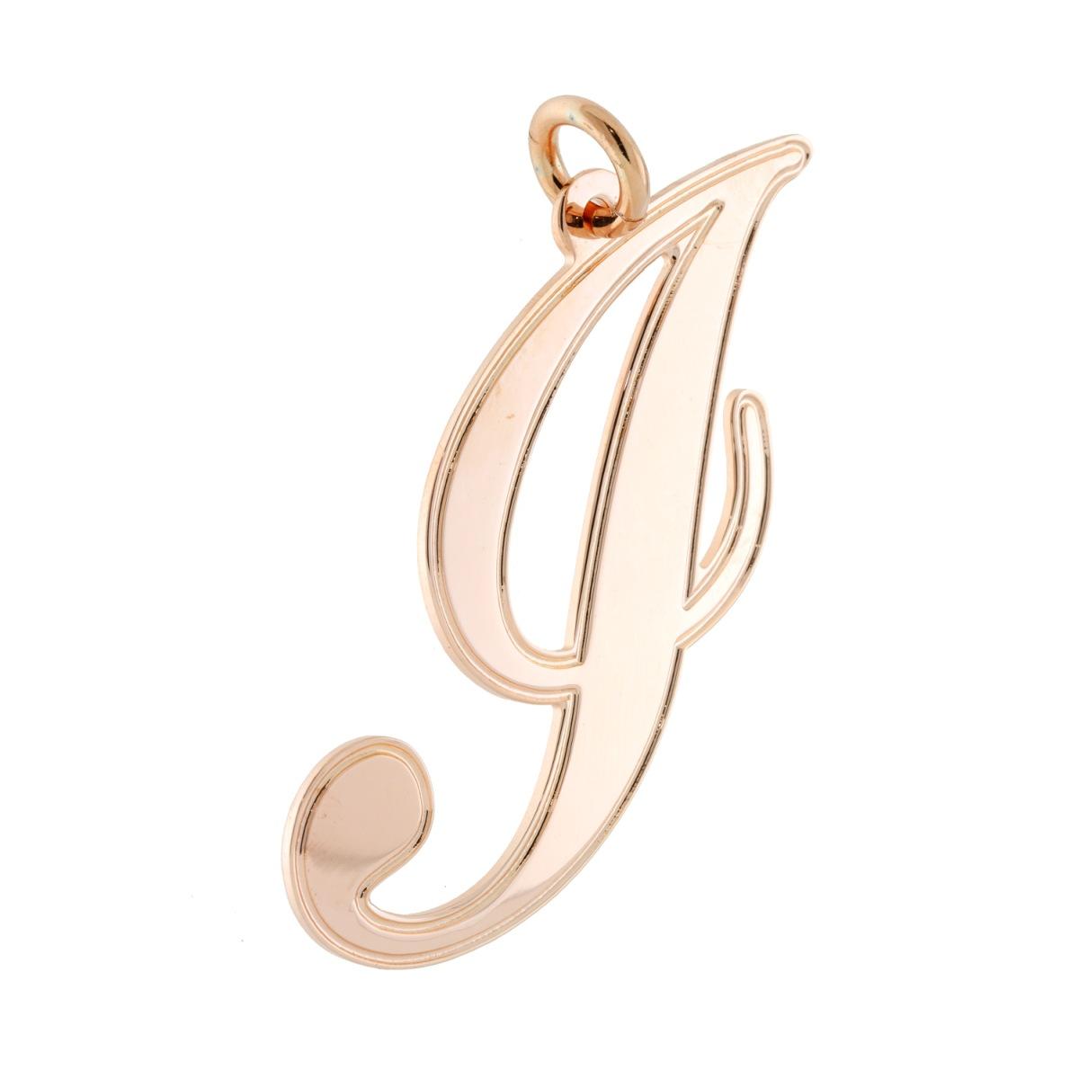 Ciondolo Lettera Iniziale Nome in Corsivo in ACCIAIO colore Rosa
