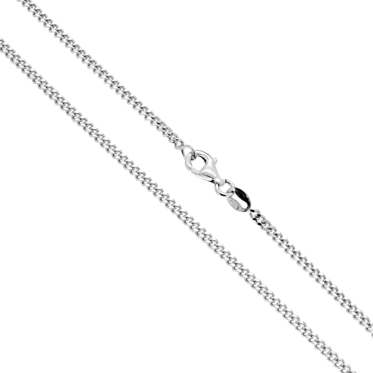 Catena Grumetta Diamantata 060 sezione mm 2.2 lunghezza cm 50 in ARGENTO 925 Galvanica Rodio