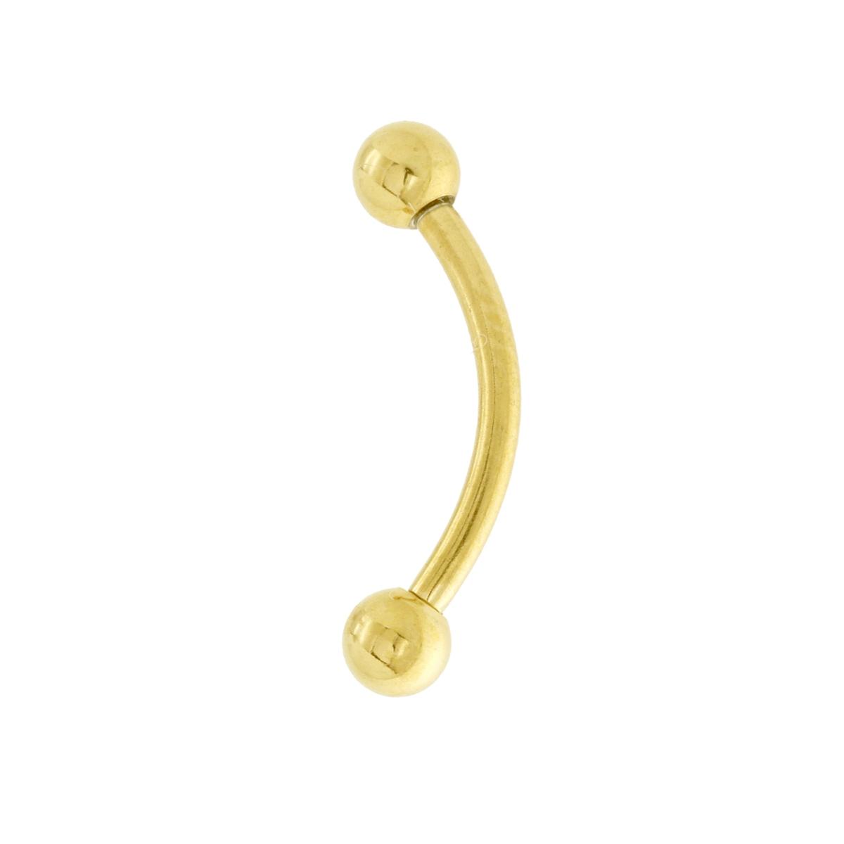 Body Pearcing Banana mm 16 con Palline mm 3 in ACCIAIO Chirurgico Colore Oro