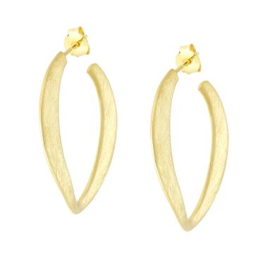 Orecchini Cerchio effetto Spazzolato mm 36 in ARGENTO 925 Galvanica Oro