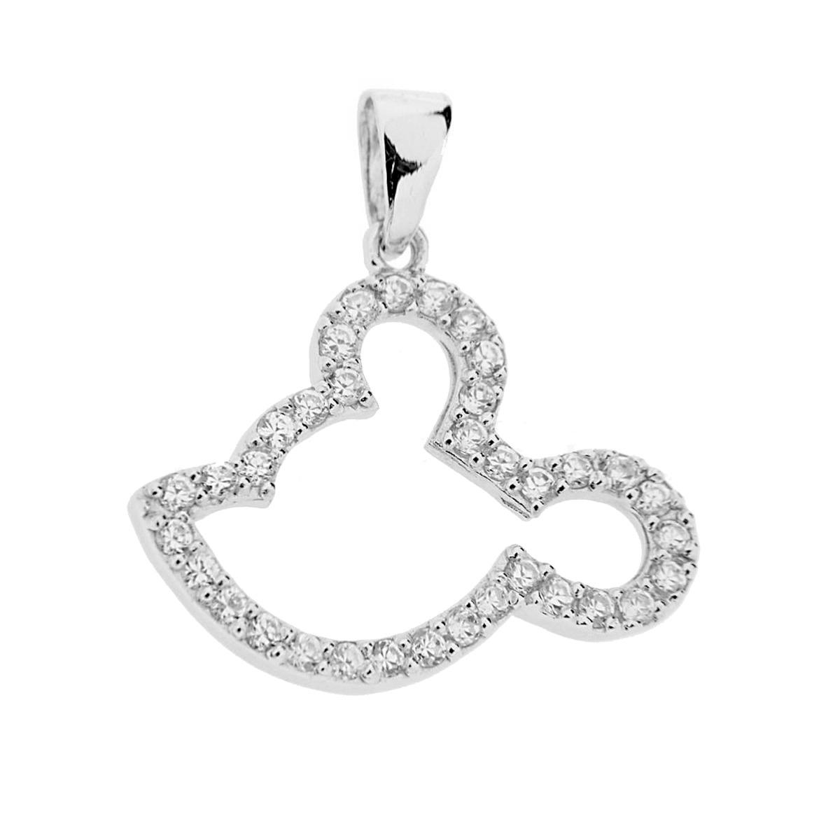 Ciondolo Topolino con Zirconi ARGENTO 925 Galvanica Rodio