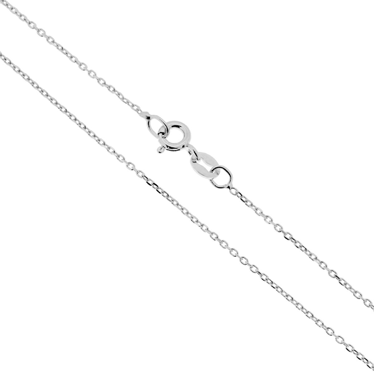 Catena Forzatina 030 sezione mm 1.1 lunghezza cm 40 in ARGENTO 925 Galvanica Rodio