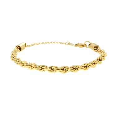 Bracciale Catena Corda mm 5.5 in ACCIAIO colore Oro
