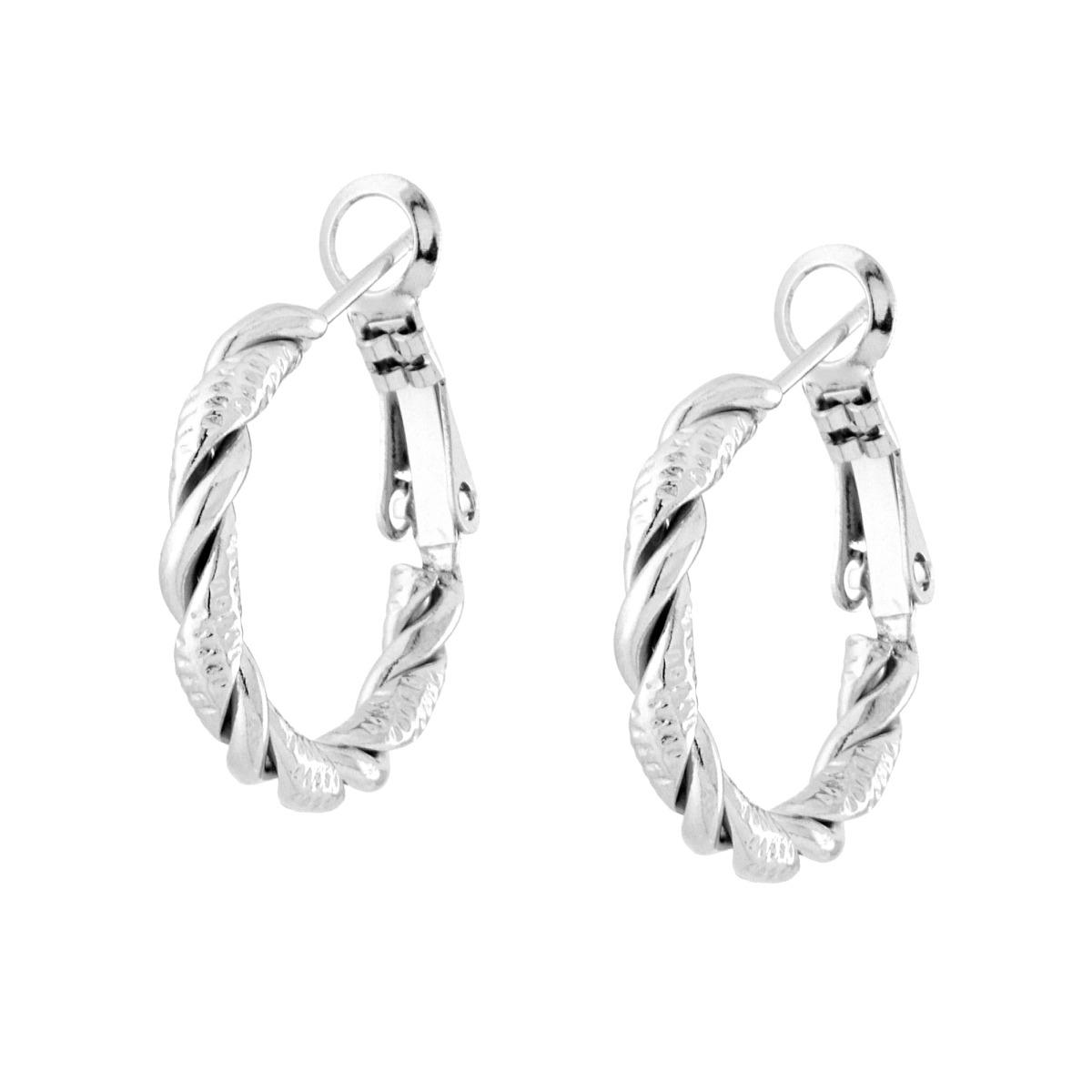 Orecchini Cerchio Torchon effetto Martellato mm 20 in ACCIAIO