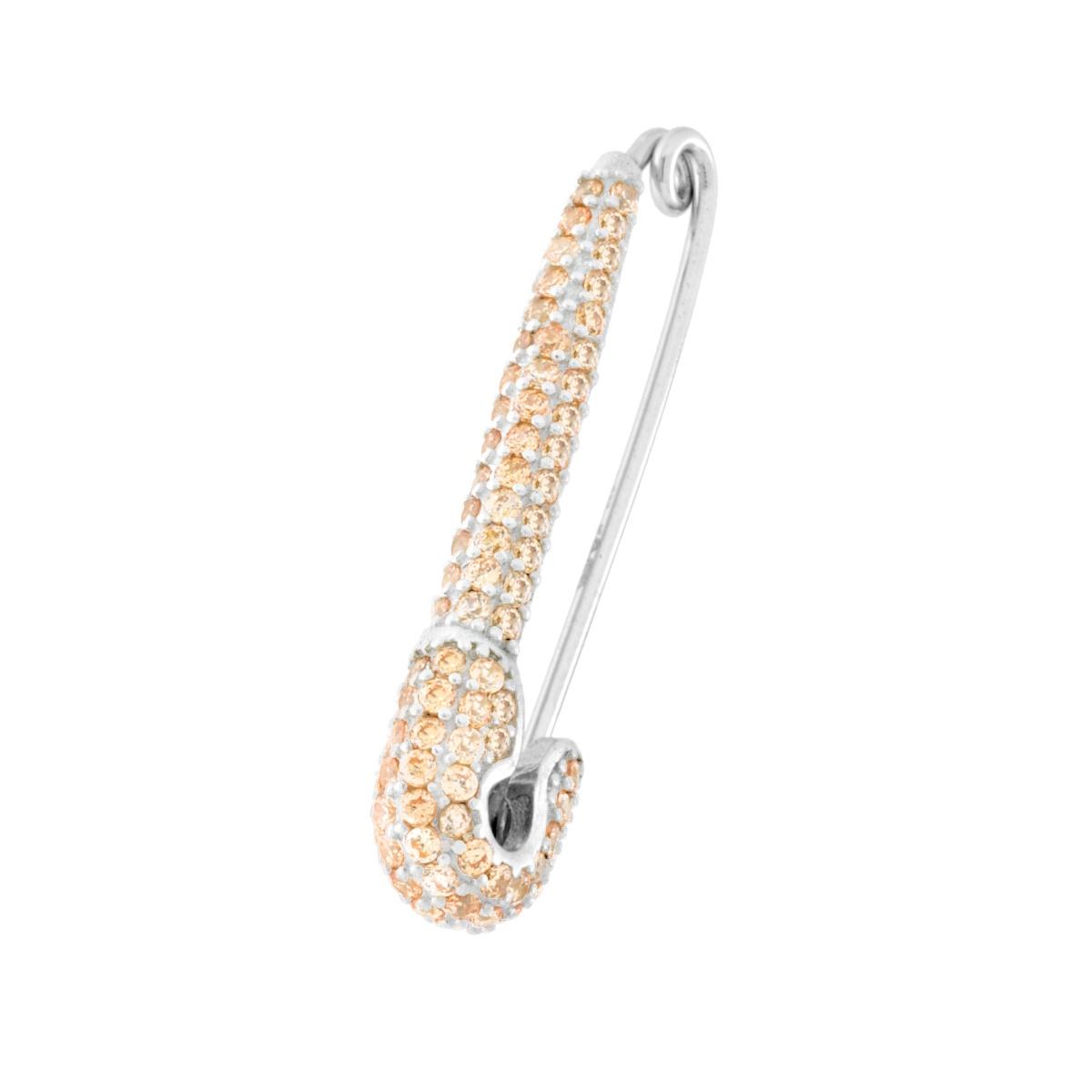 Spilla Balia con Cubic Zirconia Champagne in ARGENTO 925 Galvanica Rodio