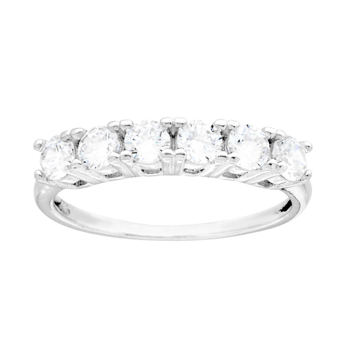 Anello Veretta con Cubic Zirconia Bianchi mm 3 in ARGENTO 925 Galvanica Rodio