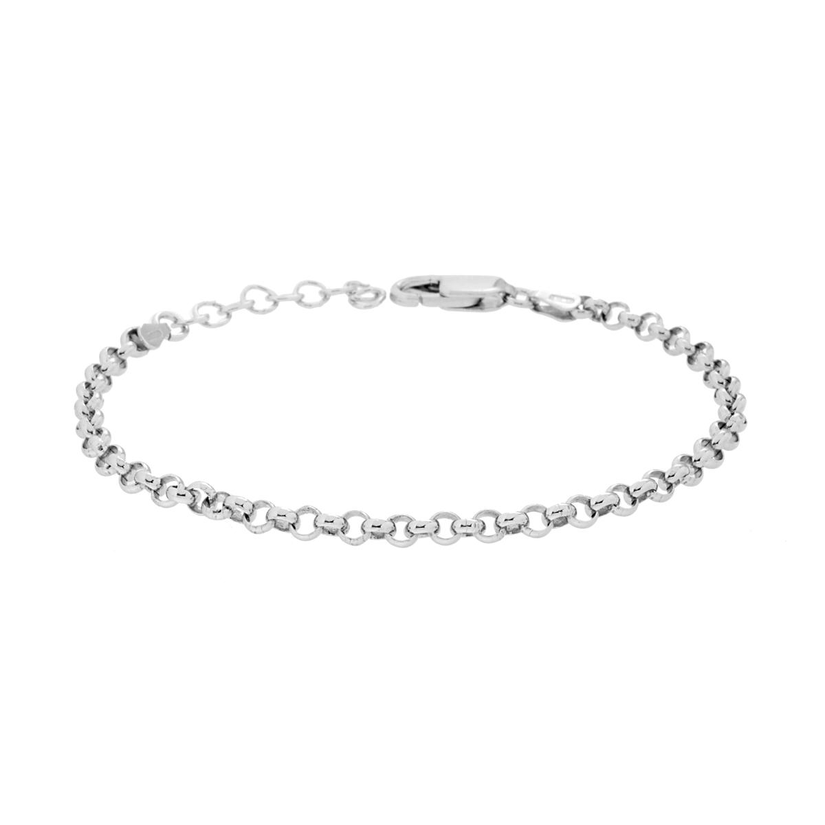Bracciale Catena Rolo mm 3.3 in ARGENTO 925 Galvanica Rodio