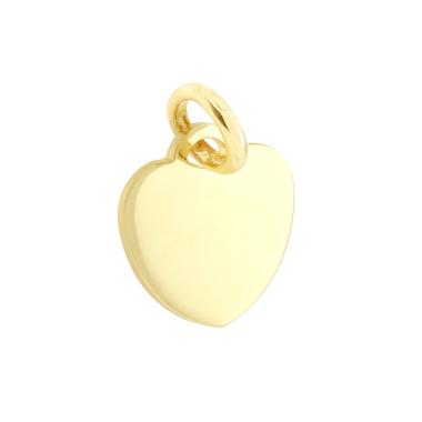 Ciondolo Piastrina Cuore Medaglietta per incisione mm 12 in ARGENTO 925 Galvanica Oro