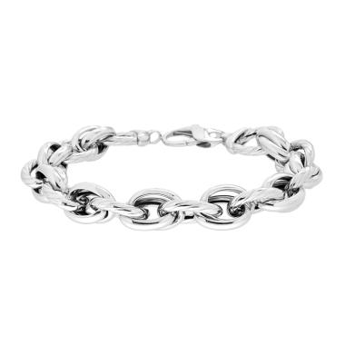 Bracciale Catena Forzatina Multimaglia in ARGENTO 925 Galvanica Rodio