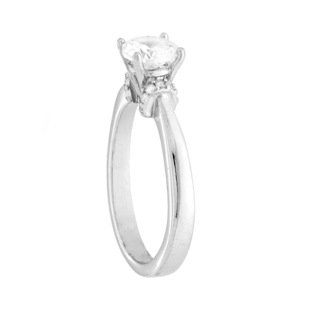 Anello Solitario con Cubic Zirconia Bianco mm 6 in ARGENTO 925 Galvanica Rodio