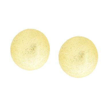 Orecchini Semisfera Spazzolati Diamantati mm 16 in ARGENTO 925 Galvanica Oro