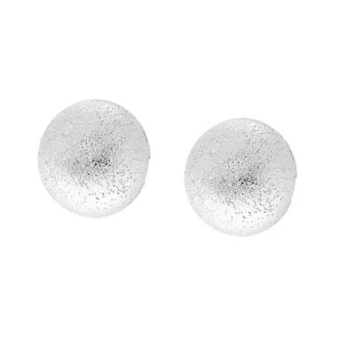 Orecchini Semisfera Spazzolati Diamantati mm 12 in ARGENTO 925 Galvanica Rodio<br />