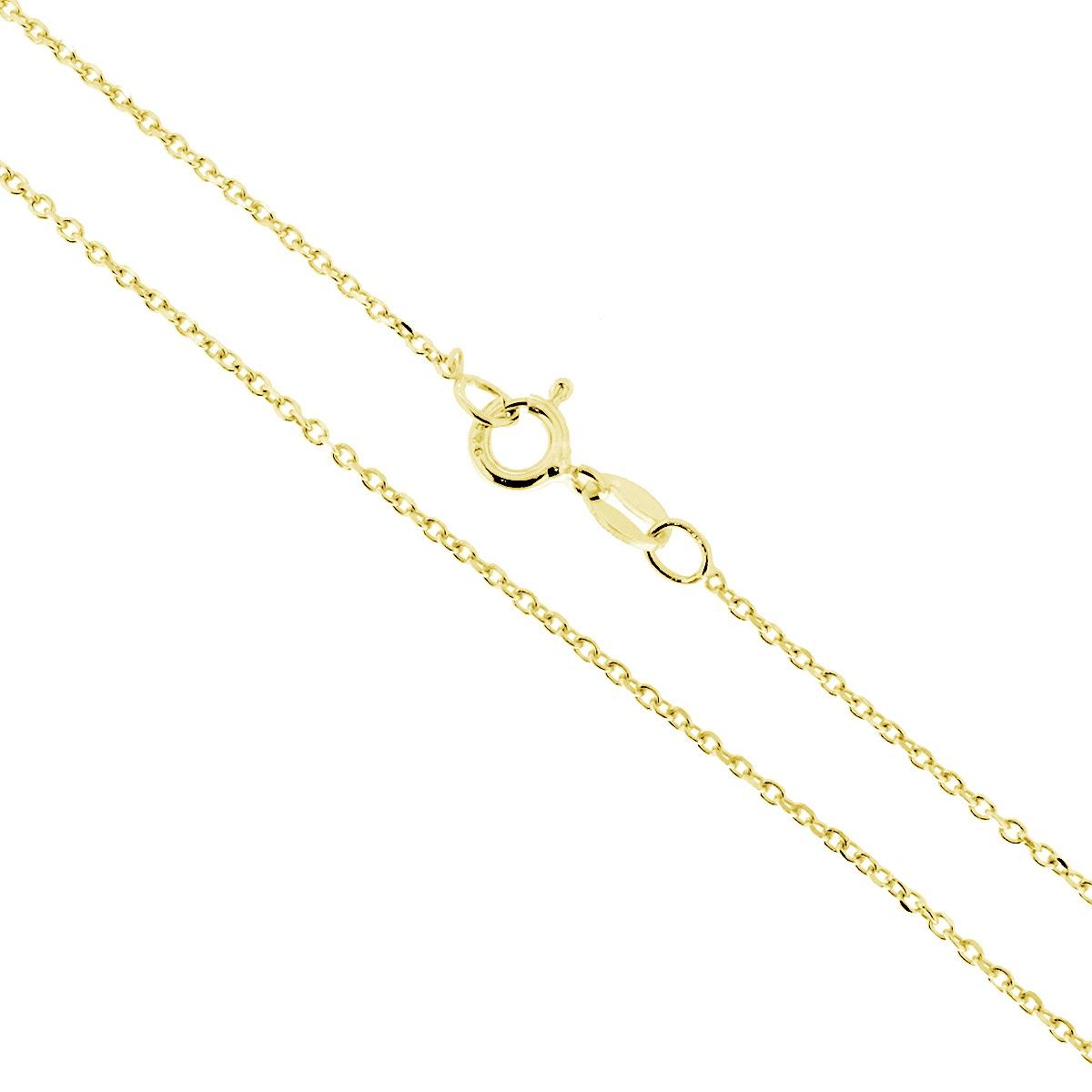 Catena Forzatina 035 sezione mm 1.4 lunghezza cm 40 in ARGENTO 925 Galvanica Oro