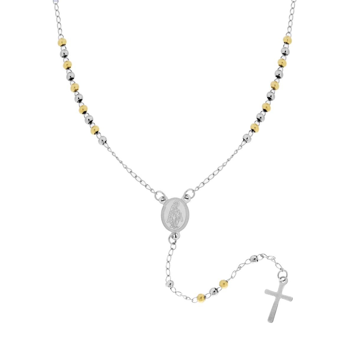 Collana Rosario cm 50 con Palline colore Oro mm 3 in ACCIAIO