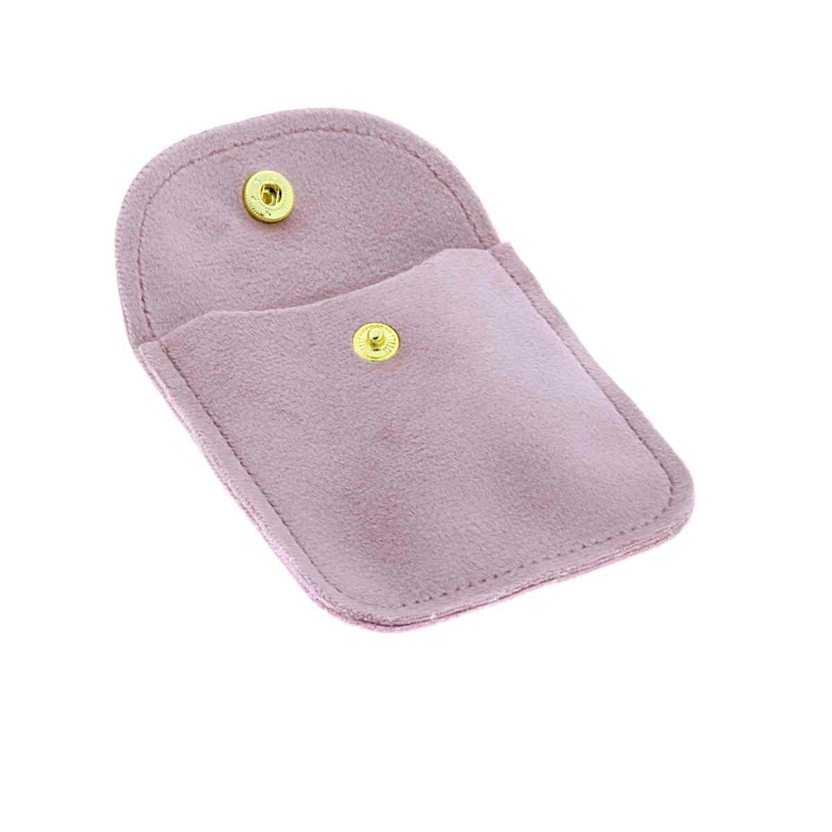 Sacchetto con Clip in Tessuto Velluto cm 8 x 8 colore Rosa Malva