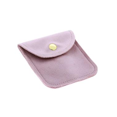Sacchetto con Clip in Tessuto Velluto cm 8 x 8 colore Rosa Malva
