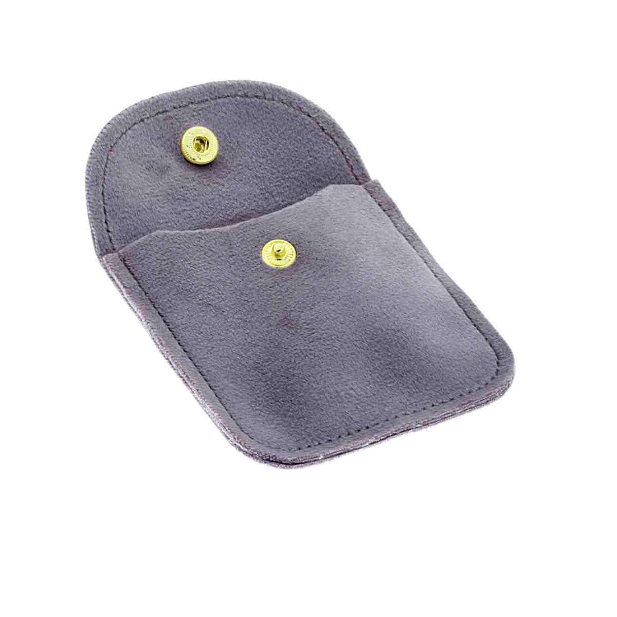 Sacchetto con Clip in Tessuto Velluto cm 8 x 8 colore Grigio