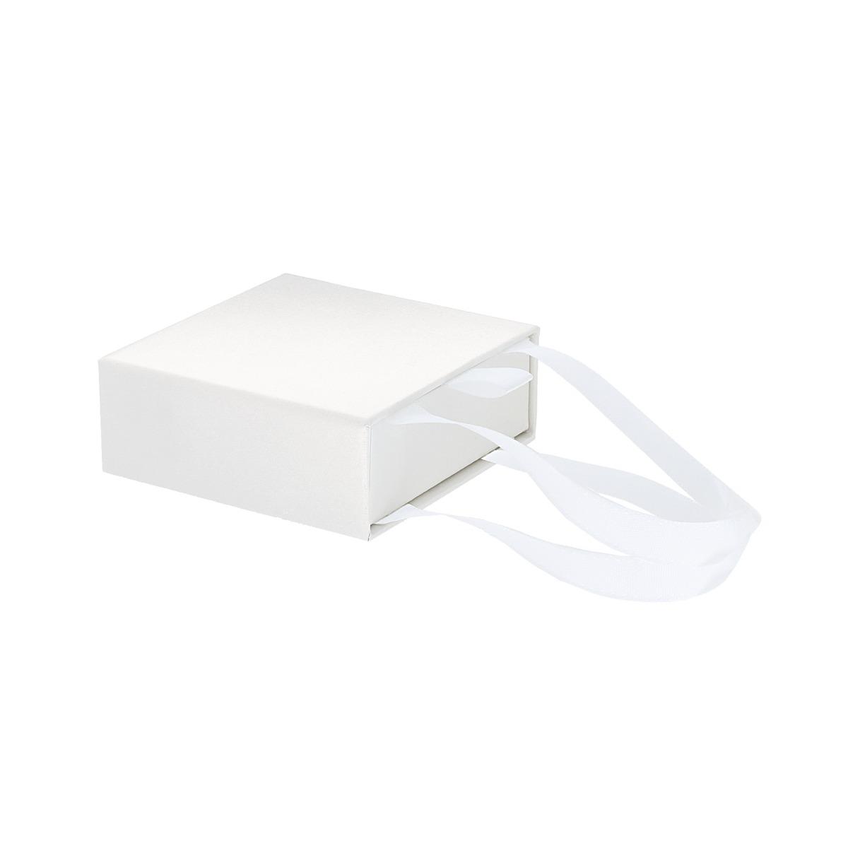 Astuccio multiuso per Gioielli cm 8 x 8 colore Bianco con Cassettino e Manici