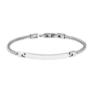 Bracciale Uomo Catena Spiga con Targa in ACCIAIO