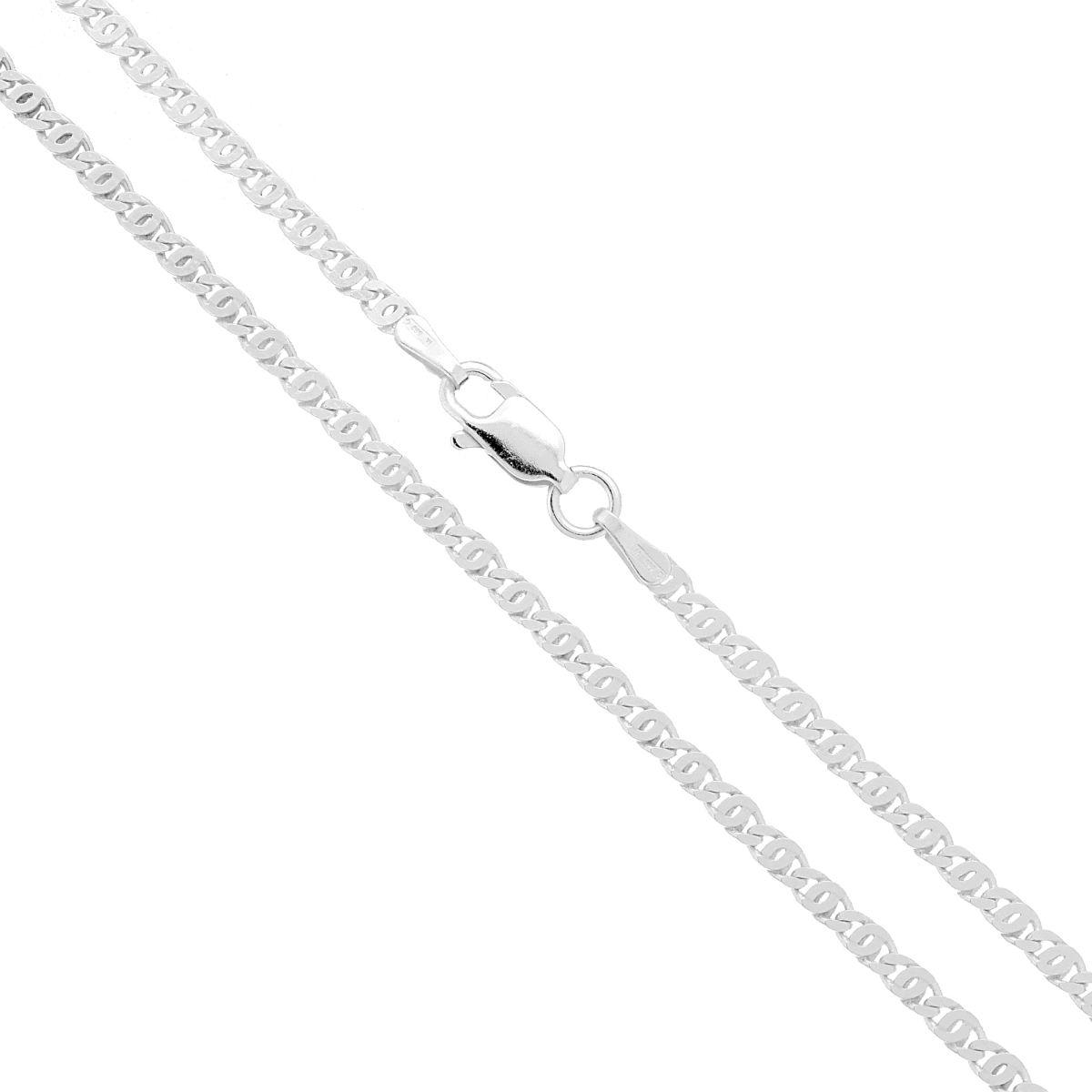 Catena Occhio di Tigre Diamantata 060 sezione mm 2.4 lunghezza cm 50 in ARGENTO 925