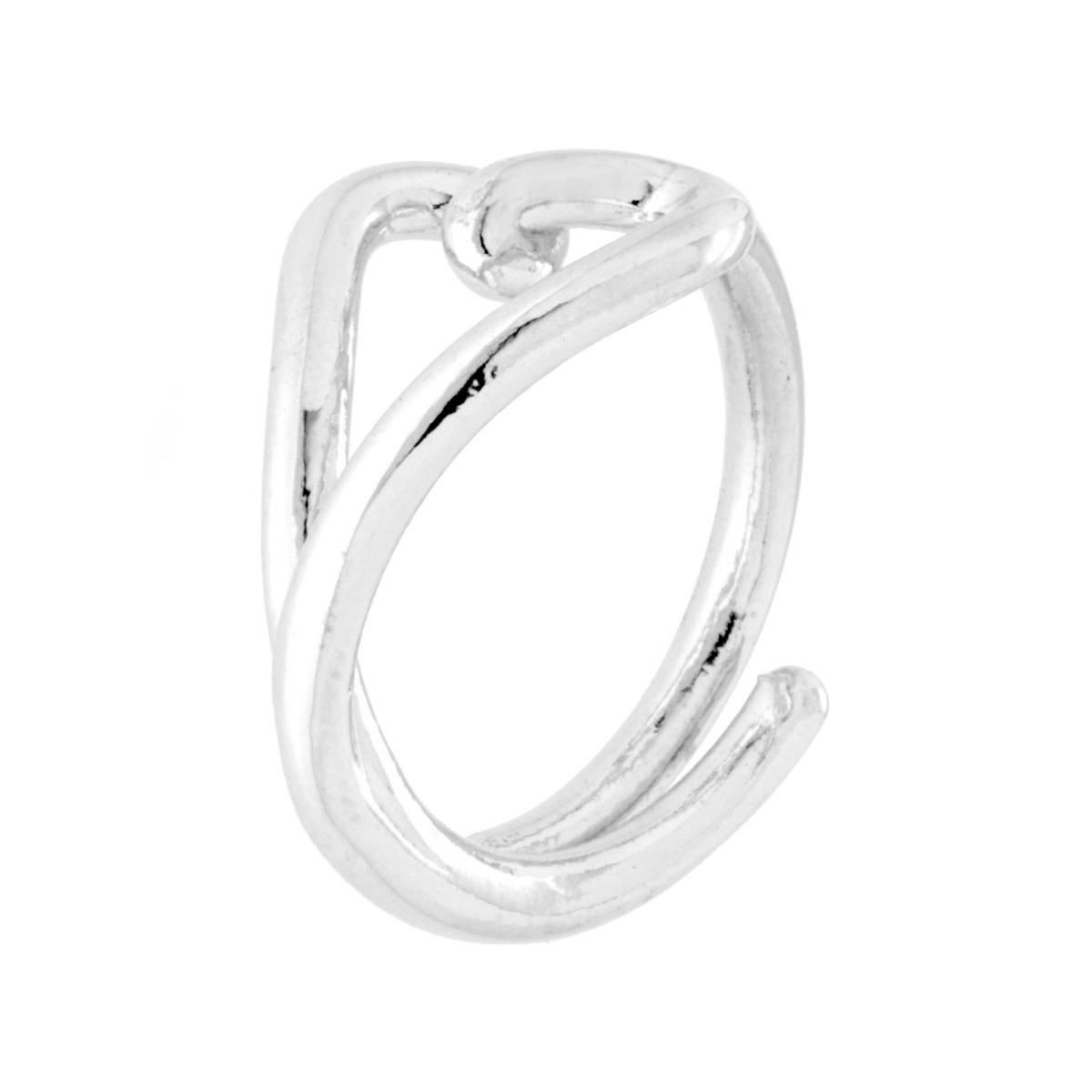 Anello Filo Amore con Sagoma Cuore in ARGENTO 925 Galvanica Rodio