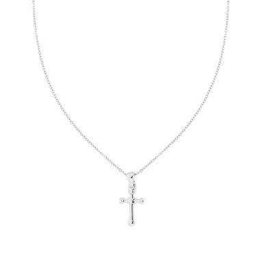Collana Catena Forzatina Diamantata con Croce in ACCIAIO