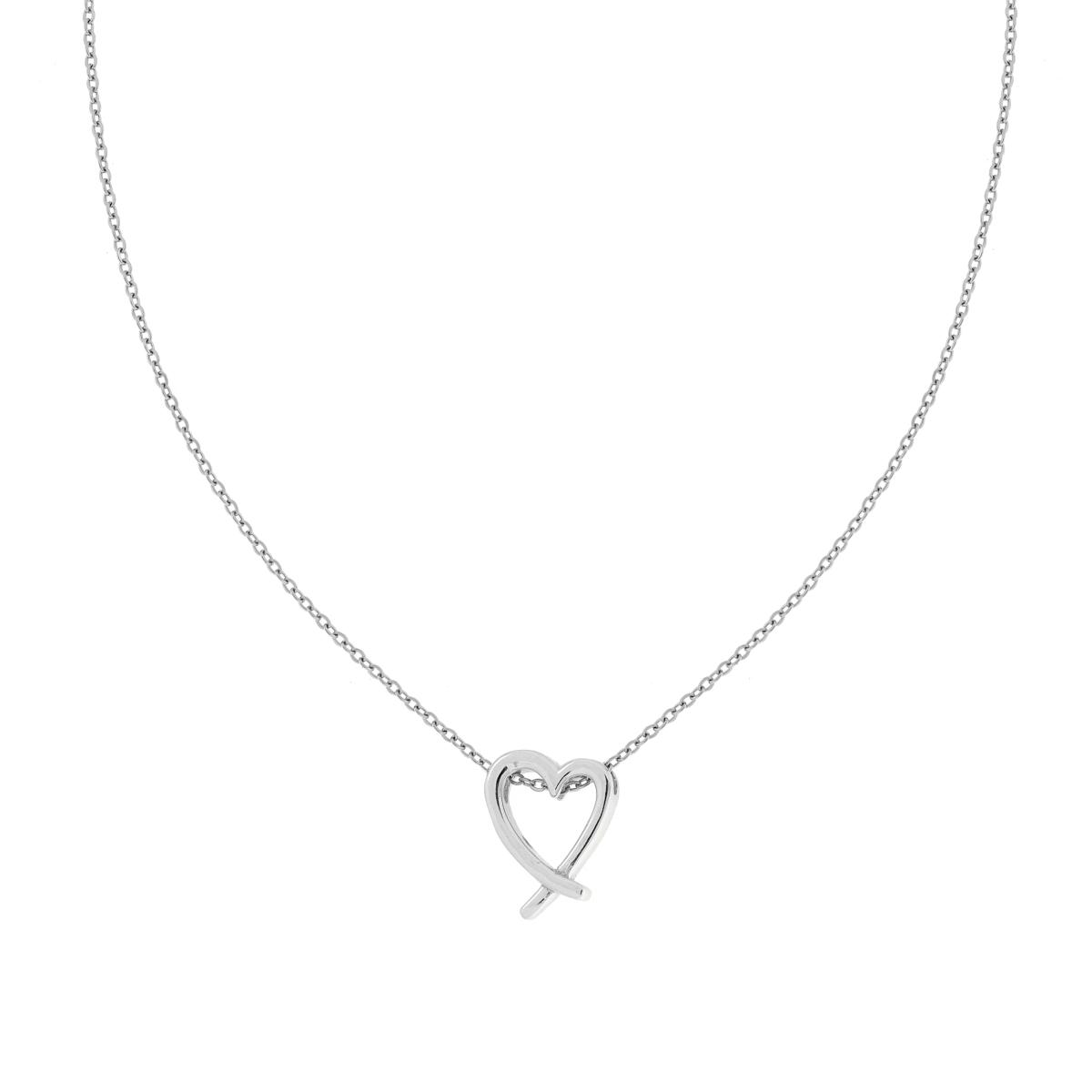 Collana Catena Forzatina Diamantata con Cuore in ACCIAIO