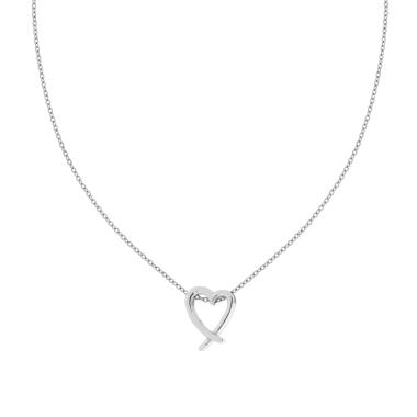 Collana Catena Forzatina Diamantata con Cuore in ACCIAIO