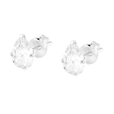 Orecchini Punto Luce Goccia Cubic Zirconia Bianchi in ARGENTO 925