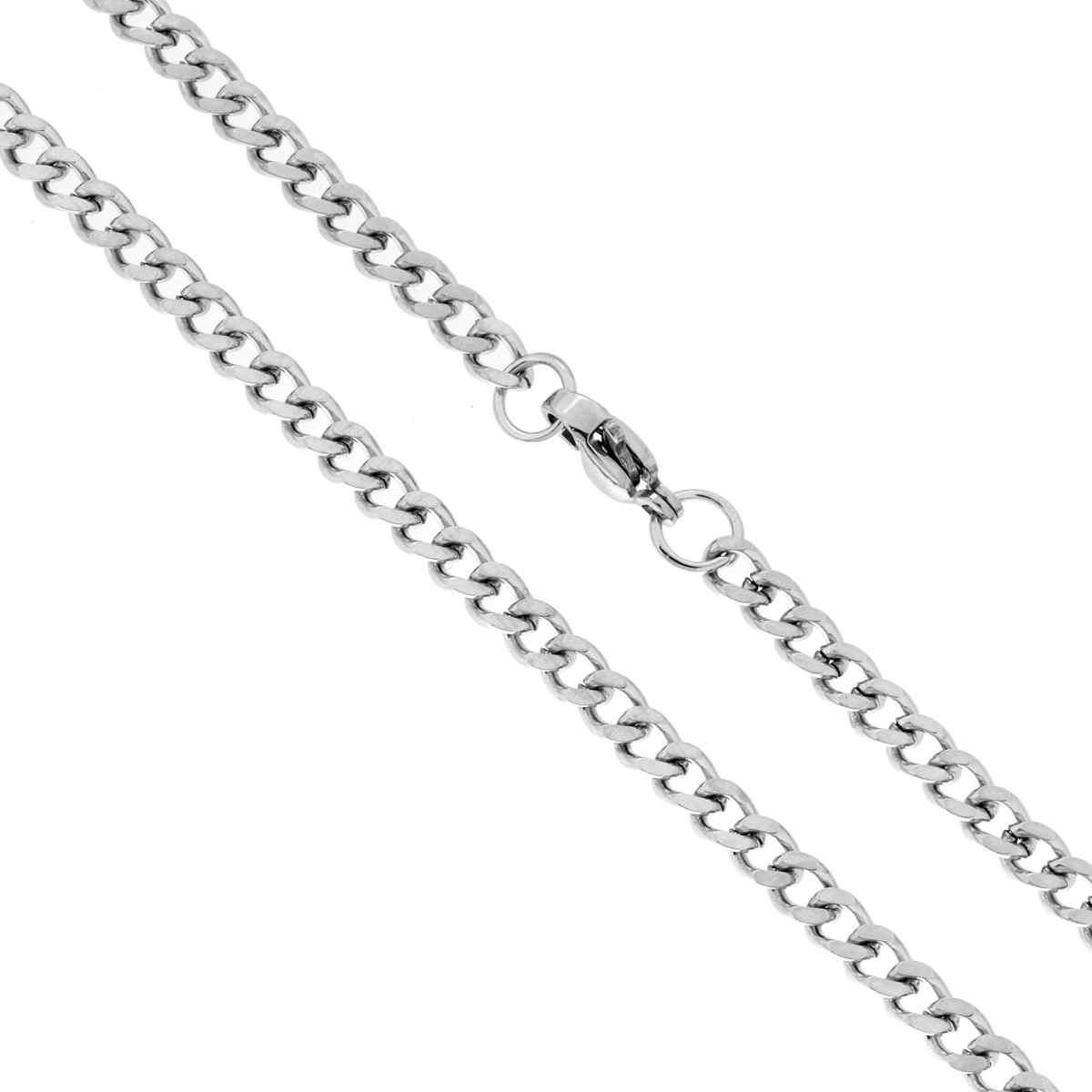 Catena Grumetta Diamantata sezione mm 3,7 cm 55 in ACCIAIO