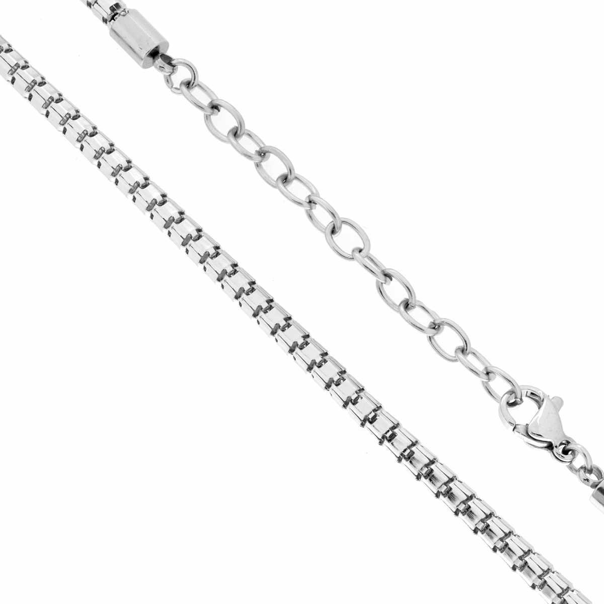 Catena Coda di Topo sezione mm 3.2 lunghezza cm 50+5 in ACCIAIO