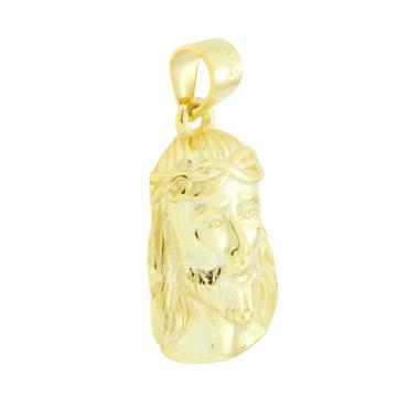 Ciondolo Volto di Gesu Cristo mm 16 in ARGENTO 925 Galvanica Oro