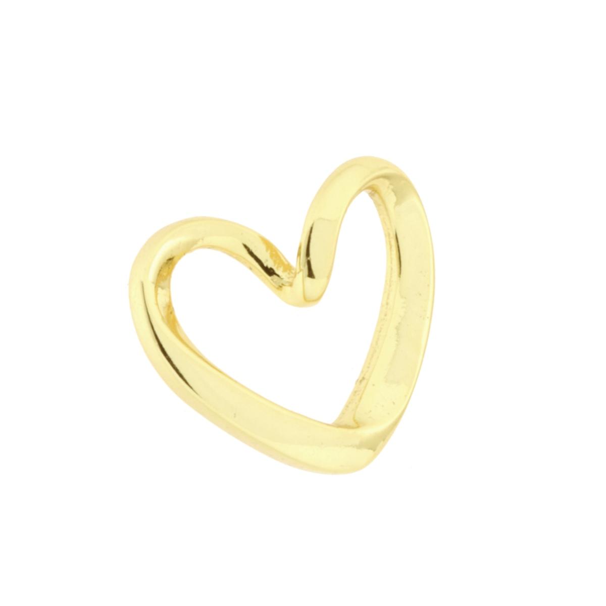 Ciondolo Cuore Nastro in ARGENTO 925 Galvanica Oro