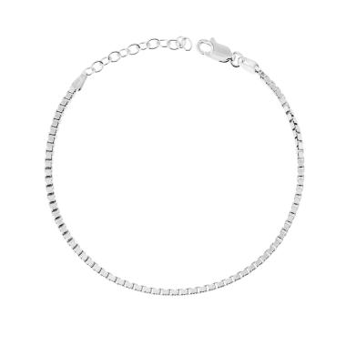 Bracciale Catena Veneziana diamantata mm 1.7 in ARGENTO 925