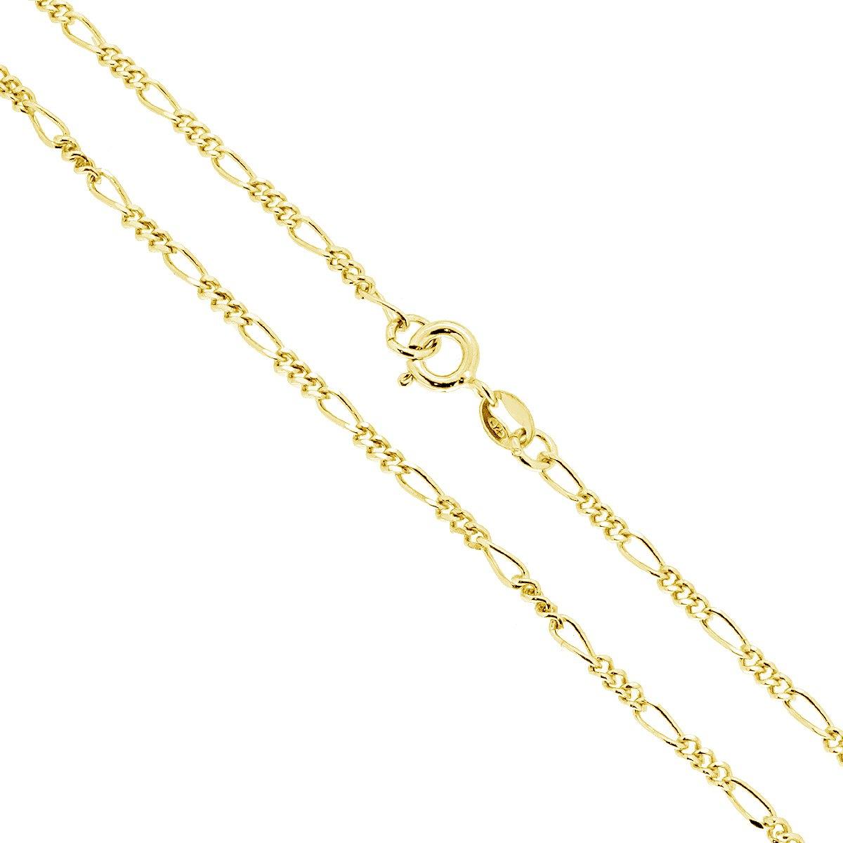 Catena Figaro 060 sezione mm 2.2 lunghezza cm 50 in ARGENTO 925 Galvanica Oro