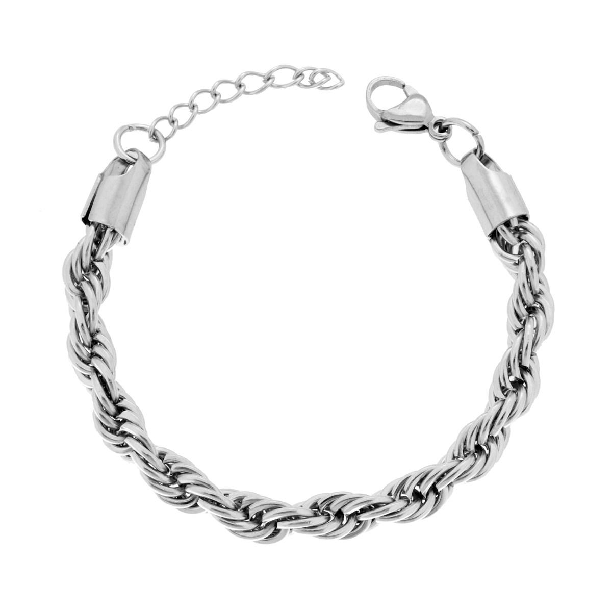 Bracciale Catena Corda mm 7 in ACCIAIO