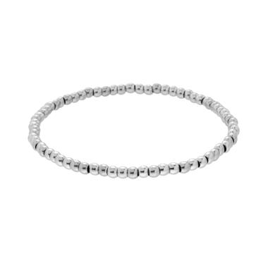 Bracciale Elastico con Palline lisce mm 3 in ACCIAIO