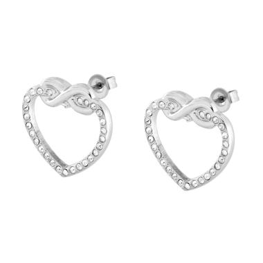 Orecchini Cuore e Infinito con Crystal Bianchi in ACCIAIO