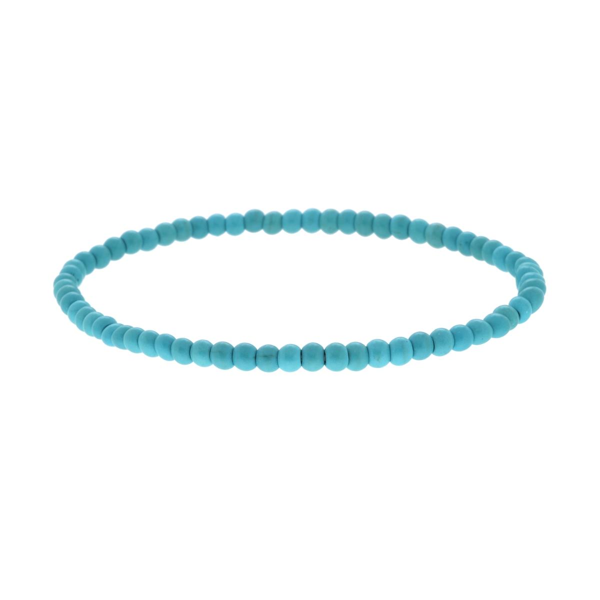 Bracciale Elastico con Perle colore Turchese mm 3
